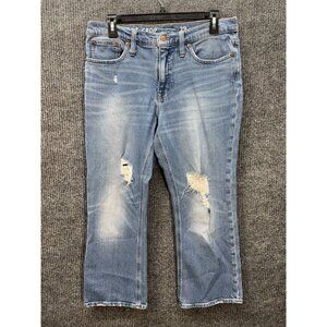 J Crew 9” Billie Demi Boot Crop Jeans Womens 29 Blue Christy Wash Distressed